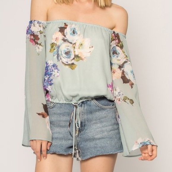 Lavender Brown Tops - Lavender Brown Off the Shoulder Top